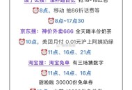 周三汇总 先看推文 白天再发 ,移动抽86折 饿了么抢18虹包 ,手淘抽15无门槛  ,古茗1万兔单