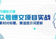 公众号爆文项目实战，AI创作爆款文章，起号素材对标赠（附赛道AI提示词）