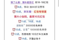 周三图文汇总 很多 先看推文 ,10点 京东搜 红包有惊喜 加码 ,移动86折 甜啦啦4万份 ,古茗